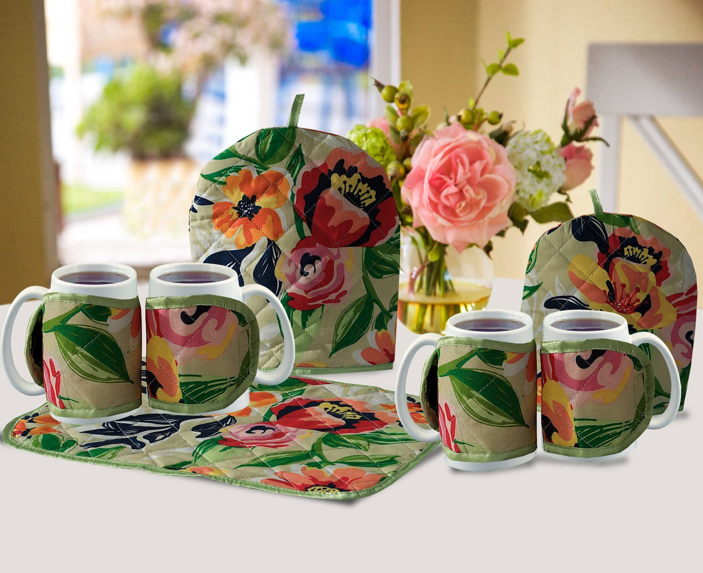 QUILTED 7PC COFFEE COZY SETS TCZ 006