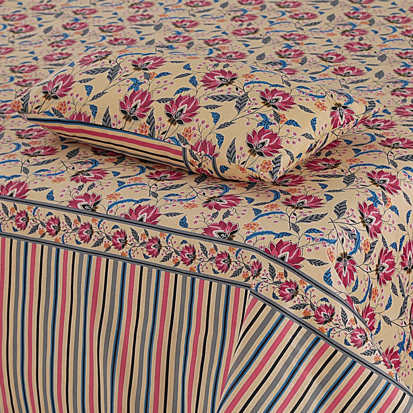 3 Pcs Cotton Bed sheet B 128