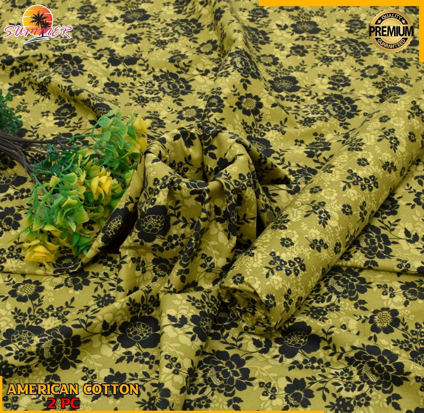 2 Piece – Cotton Digital Print Suit ( Design LS155)