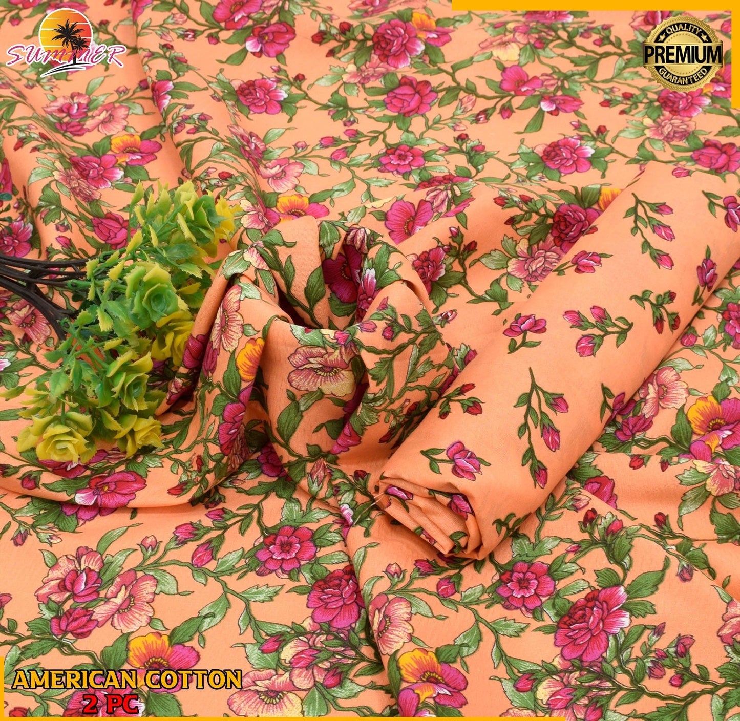 2 Piece – Cotton Digital Print Suit ( Design LS147)