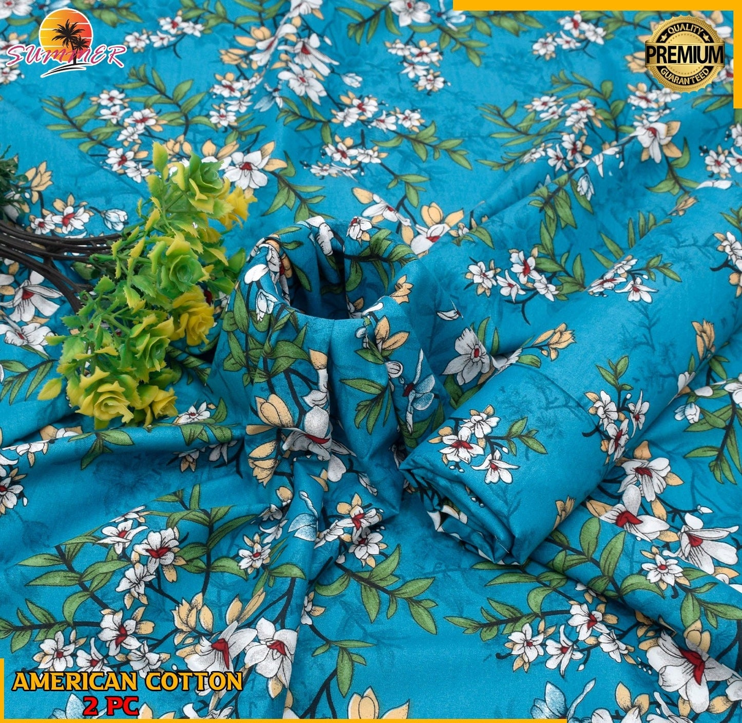 2 Piece – Cotton Digital Print Suit ( Design LS142)