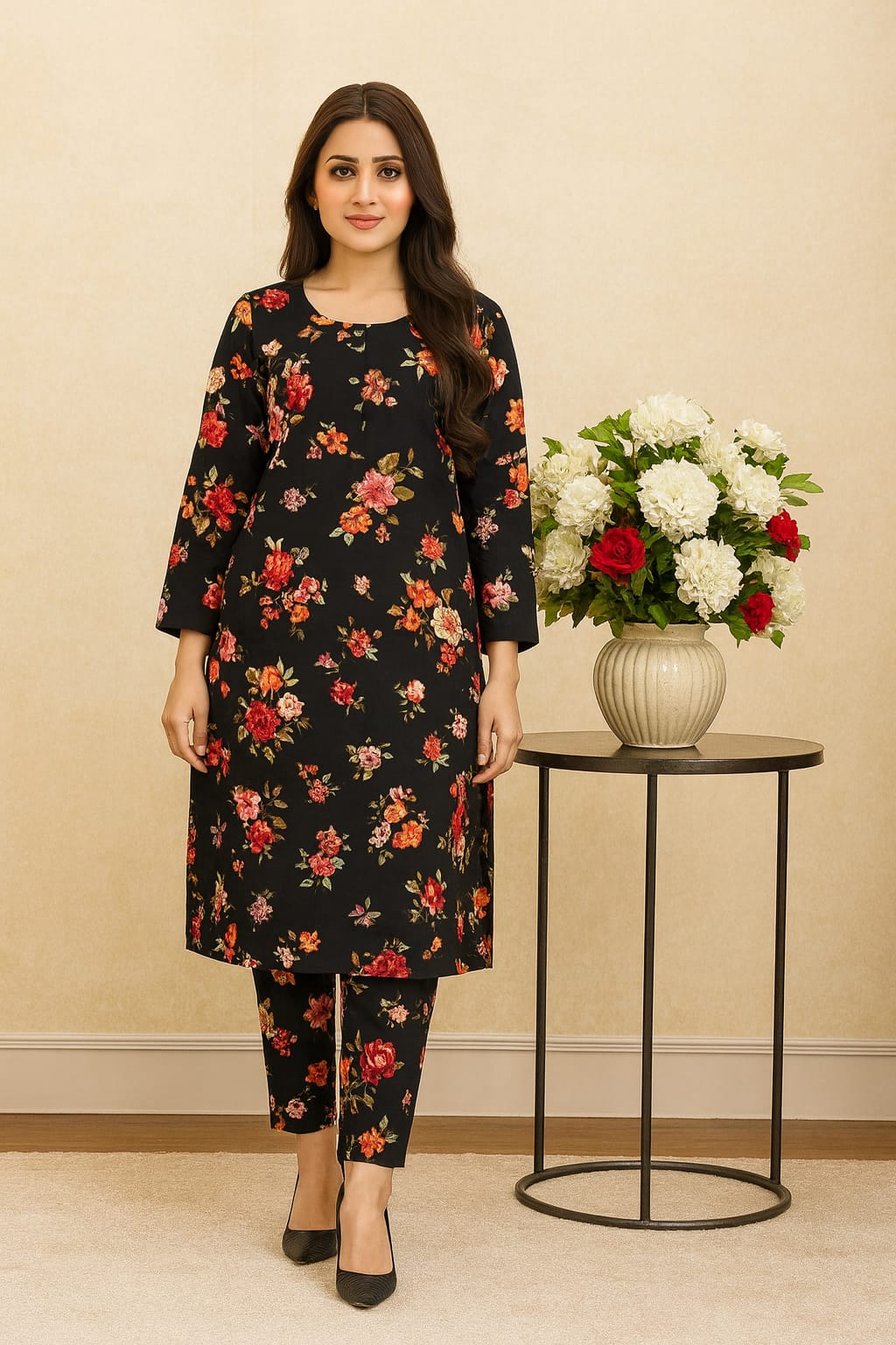 2 Piece – Cotton Digital Print Suit Design LS636