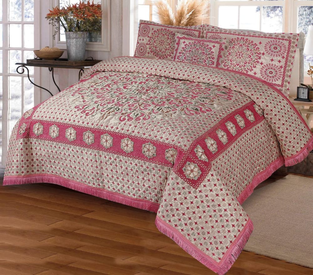 Velvet jacquard Bedsheet —5 Pcs Set— VJD 066