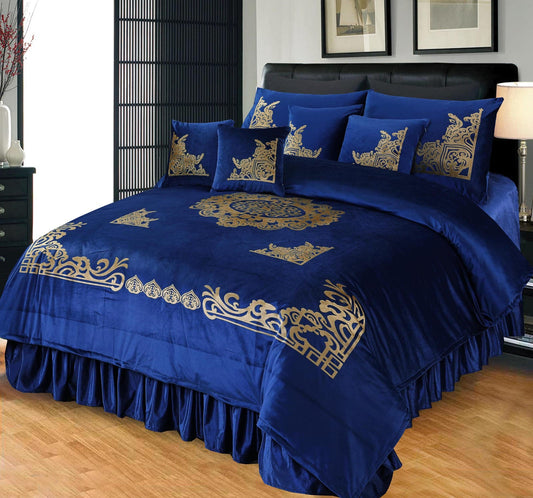 Embossed Velvet Bridal Bed Set MV-04
