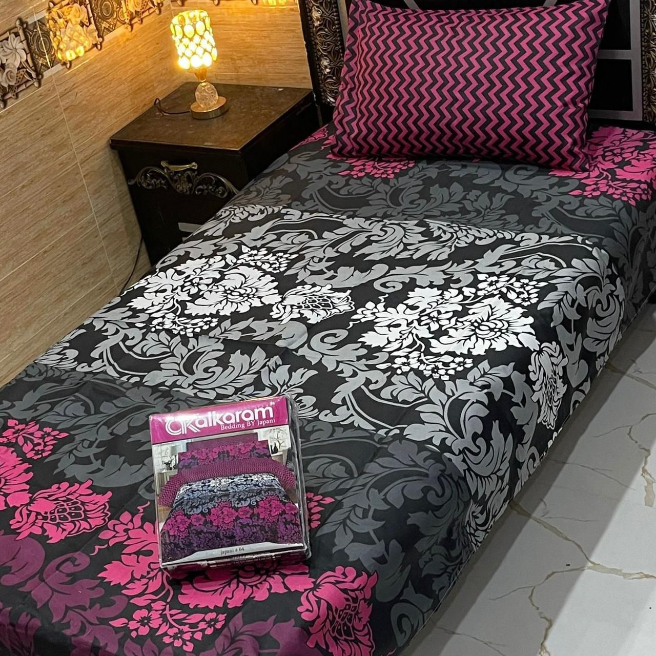 4 Pcs Single Pair Bedsheets (2x single bed sheets) 8889