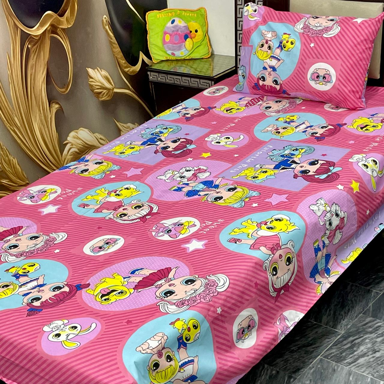 4 Pcs KIDS Single Pair Bedsheets (2x single bed sheets) KIDS 773