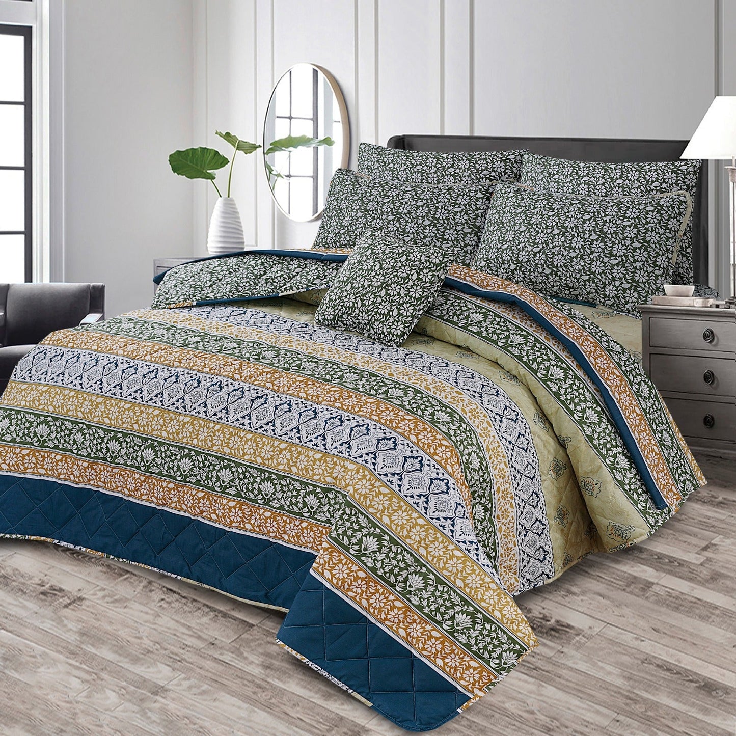 7 Pcs Comforter Set King Size Design KCC 95