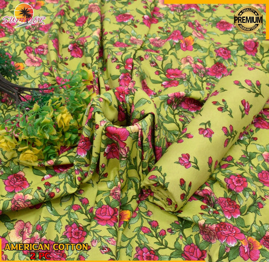 2 Piece – Cotton Digital Print Suit ( Design LS152)