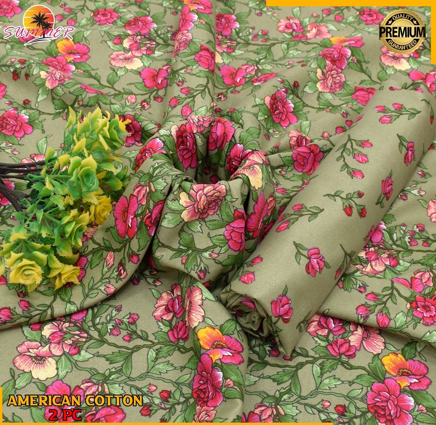 2 Piece – Cotton Digital Print Suit ( Design LS150)