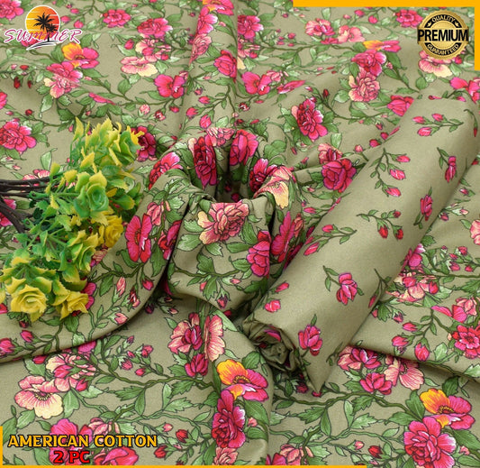 2 Piece – Cotton Digital Print Suit ( Design LS150)