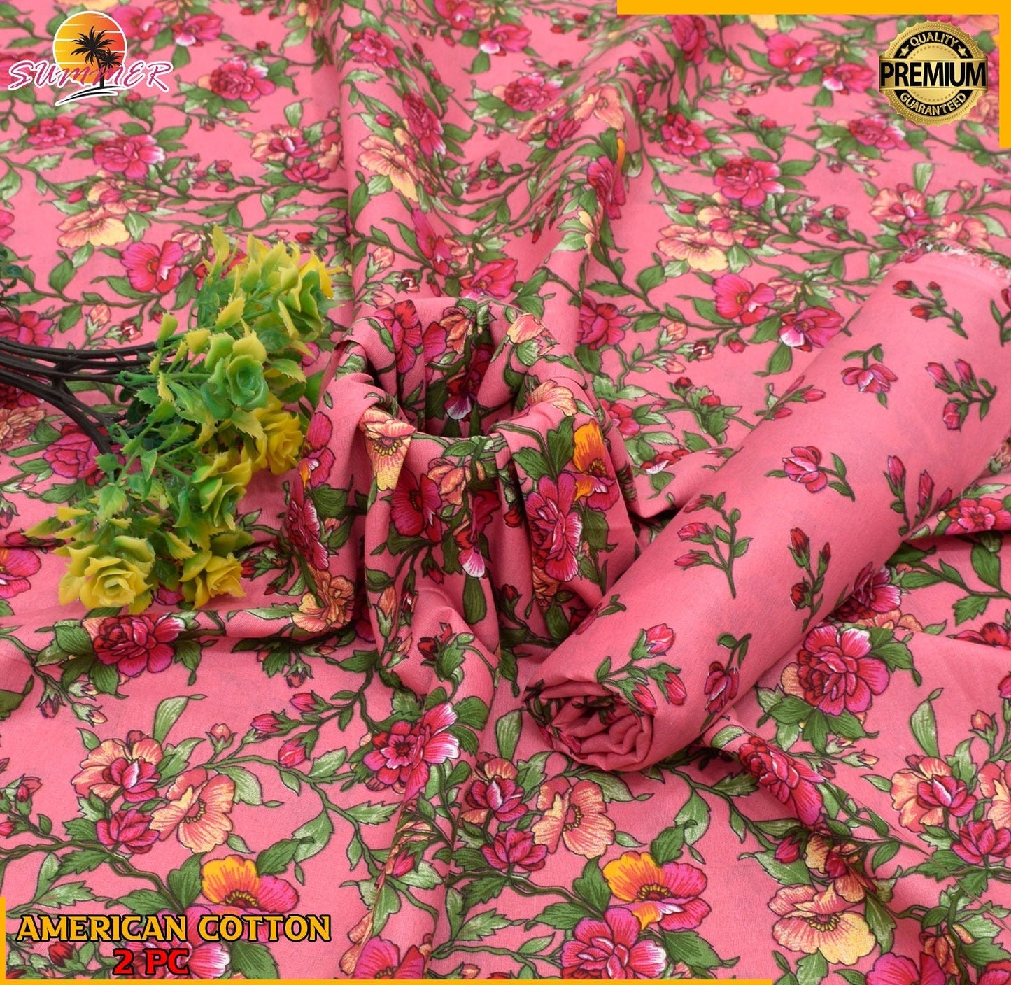 2 Piece – Cotton Digital Print Suit ( Design LS200)