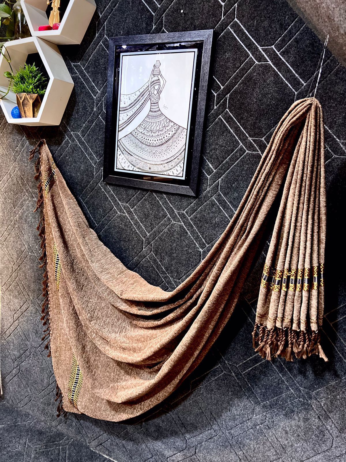 (Men's Velvet Shawl) 0220