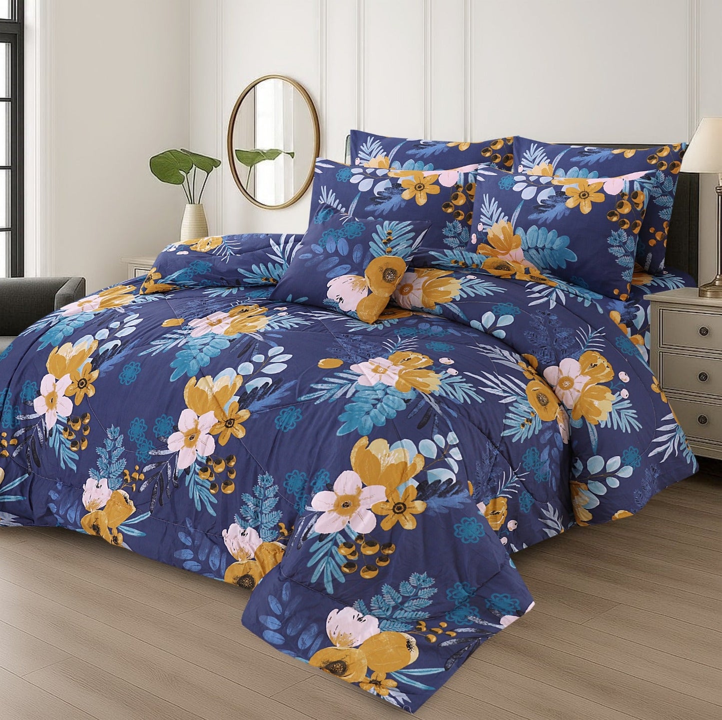 7 Pcs Comforter Set King Size Design KCC 00359