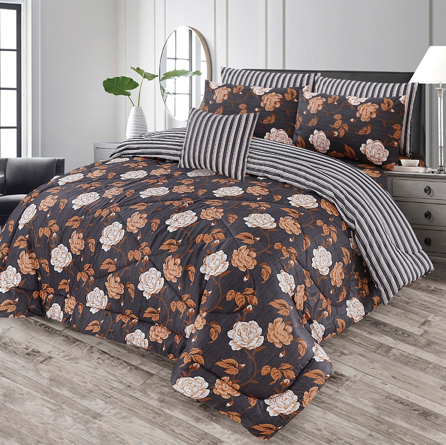7 Pcs Comforter Set King Size Design KCC 00396