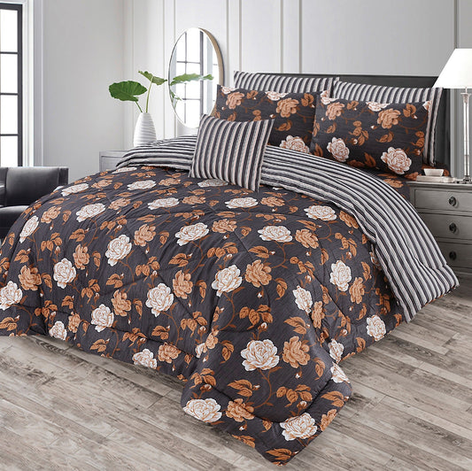 7 Pcs Comforter Set King Size Design KCC 00396
