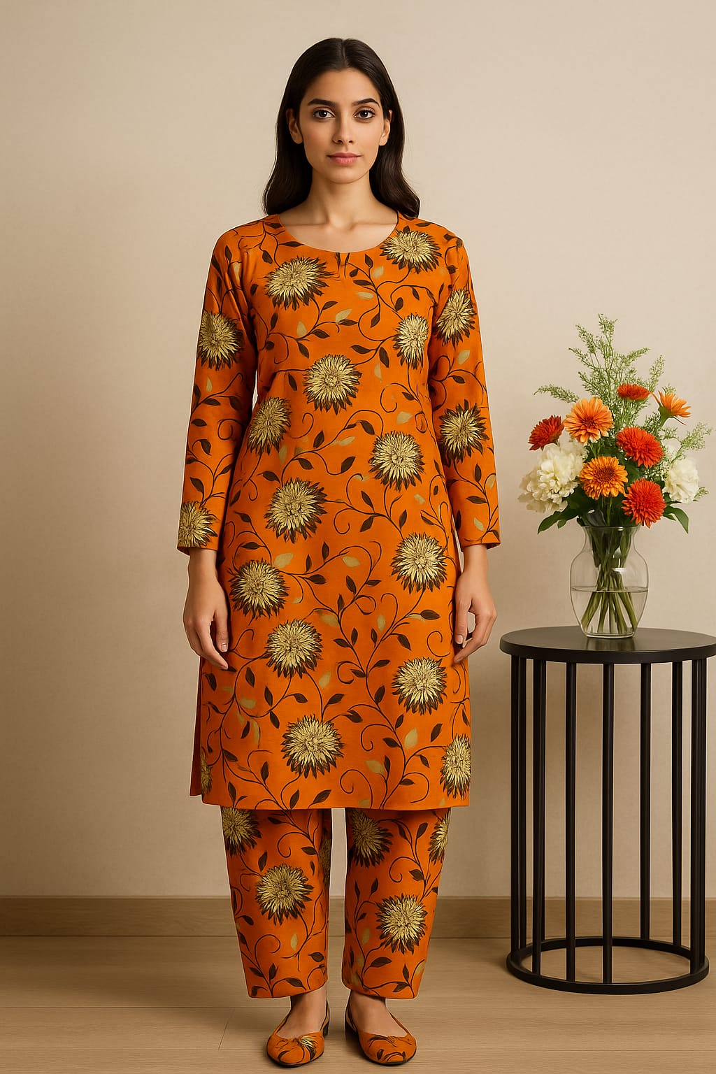 2 Piece – Cotton Digital Print Suit Design LS652