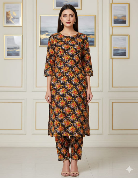 2 Piece – Cotton Digital Print Suit Design LS655